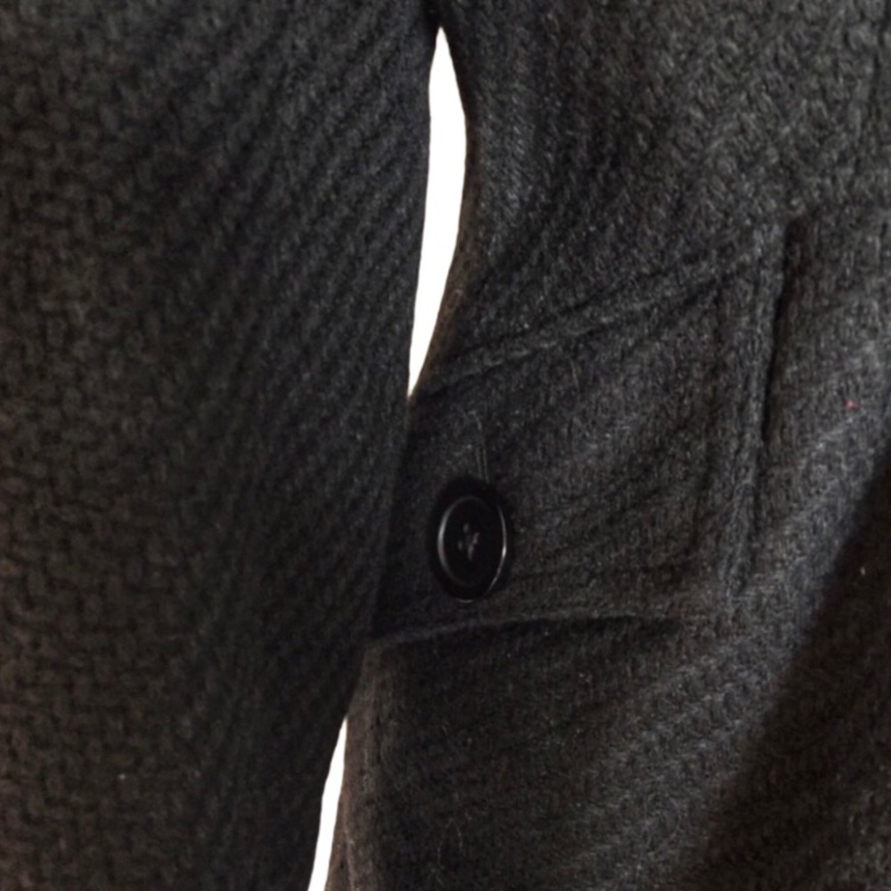 š“Billabong dark blue tailored feminine jacket hidden zipper 3 button closure L - Picture 3 of 8